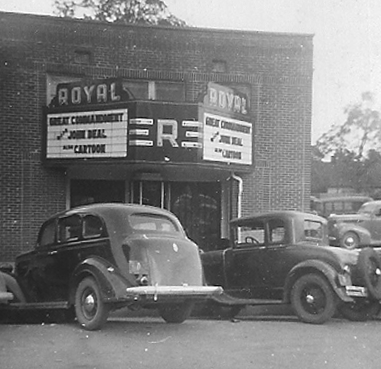 car parked outside the Royal